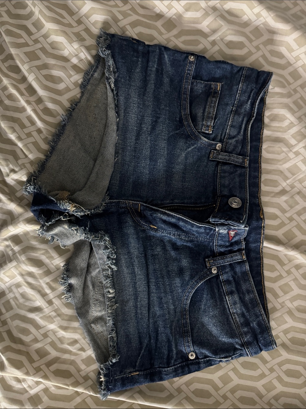 H&M Dark Wash Distressed Denim Cutoff Shorts